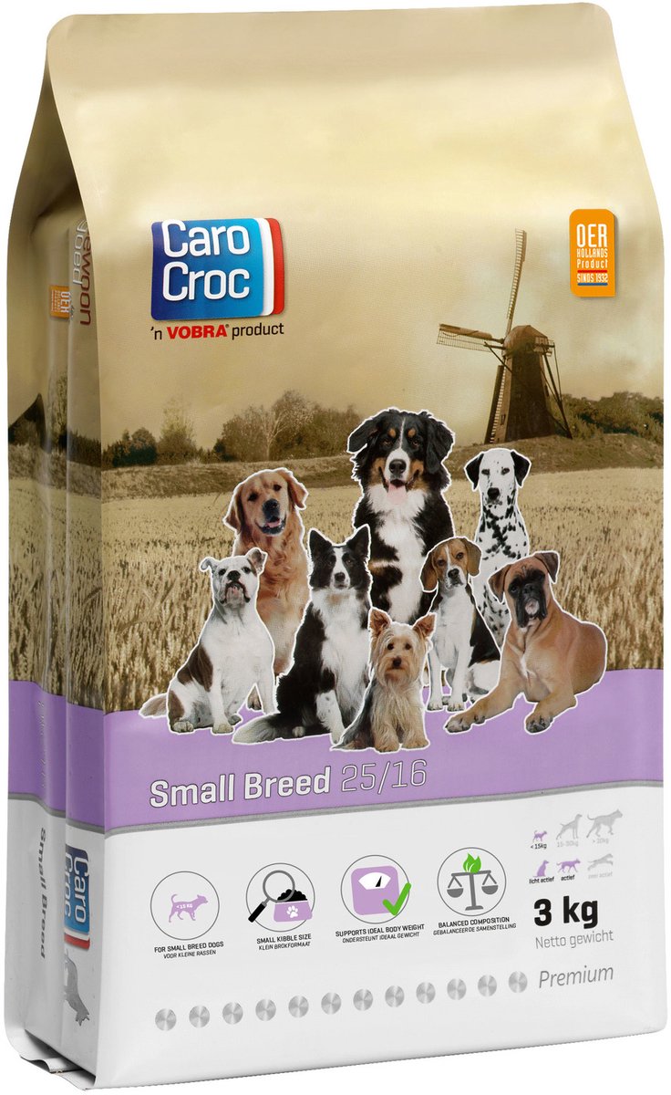 Carocroc Small Breed 25/16 - Hondenvoer - 3 kg