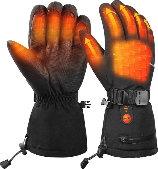 SBTXHJWCGLD Wandelen Skiën Intelligente Verwarming Handschoenen, Winter Buitenshuis Verwarmde Handschoen met Batterij Aangedreven, Hot Hand Warmers 3 Verwarmingsniveaus, voor Touchscreen Waterdichte Mannen (Kleur: Medium