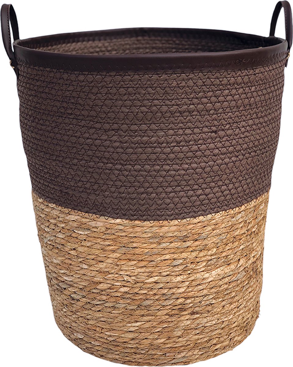 Goedkoopste Lavandoux - Wasmand - Zeegras - Ø36xH40 cm - Naturel/Bruin