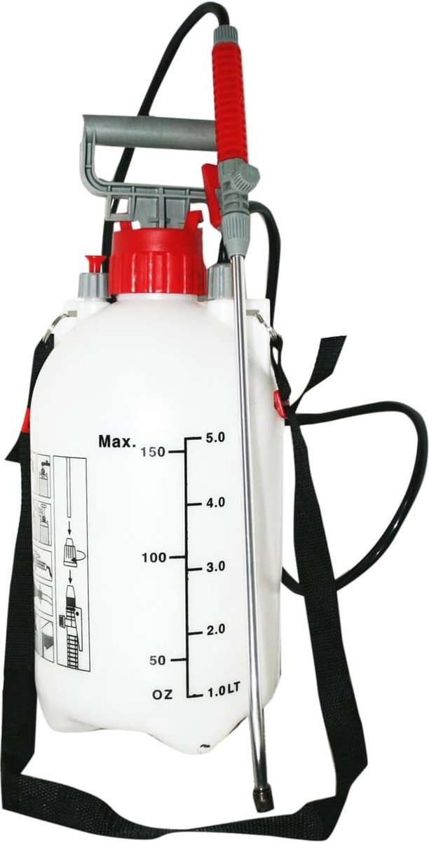 5 Liter Drukspuit - Ergonomische Gif- en Onkruidspuit voor Tuinaccessoires