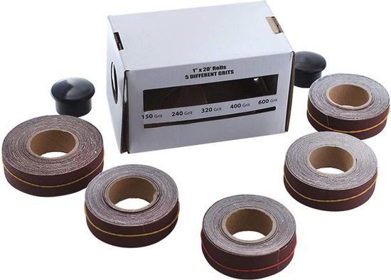 Shineboc Professional schuurrol voor zacht hout / 93mm x 10m / 1 rol / P120 / Geschikt voor het schuren van hardhout, zachthout, verf, plamuur, kunststof