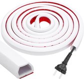 Mini Chemin De Câble Autocollant 2 M - PVC Blanc - Cache-câbles Flexible - Pour Câbles <7mm - Intérieur/extérieur - 8