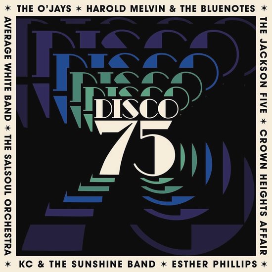 Albumhoes met 'Disco 75' in grote letters, omringd door andere artiesten.