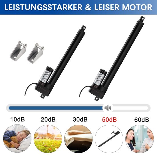 Actionneur électrique Lineaire 12 V 1500 N, Mouvement Lineaire 400 Mm Avec Support De Montage 96656153