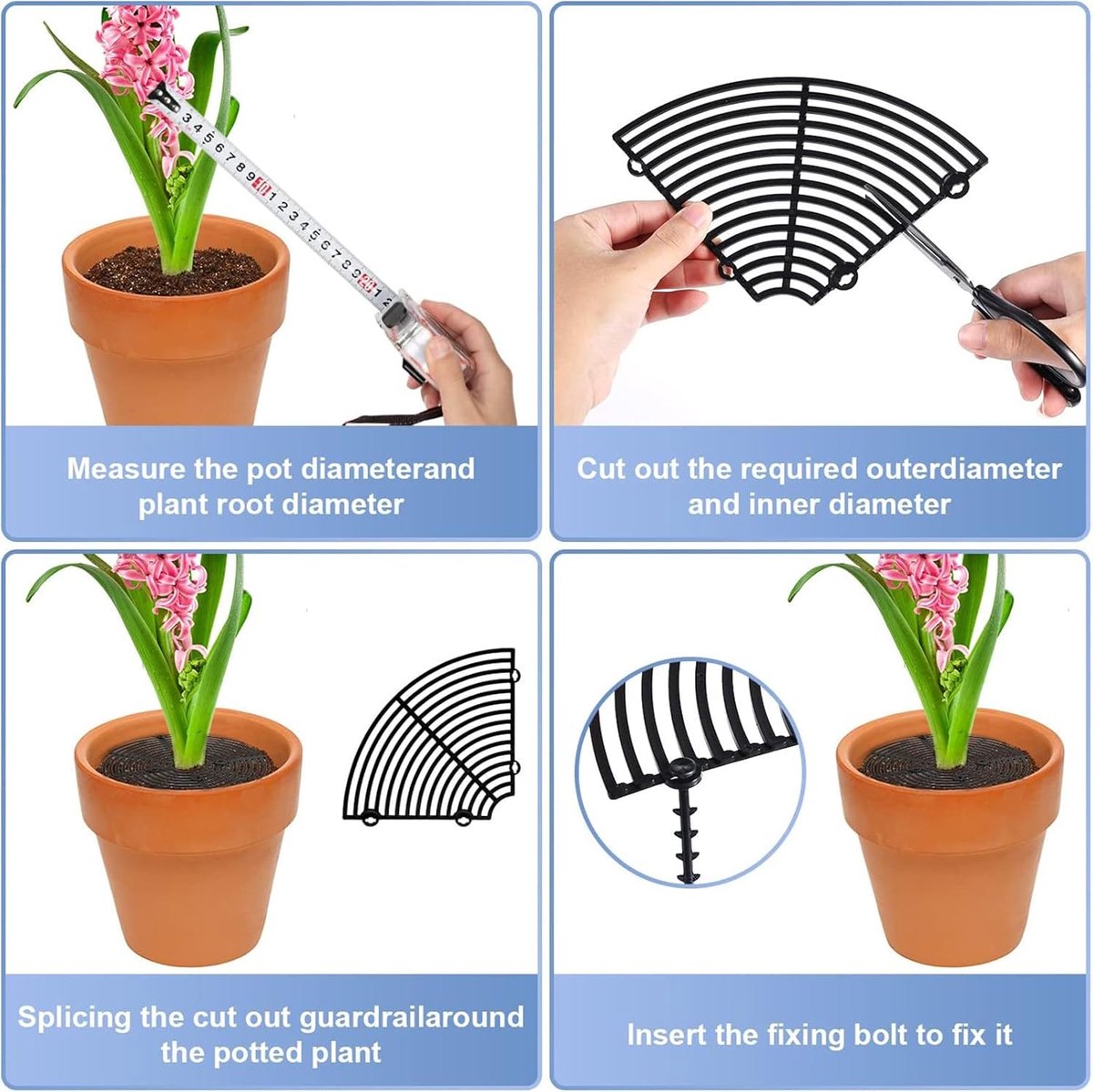 Lot De 3 Grilles De Pot De Fleurs En Plastique - Grille De