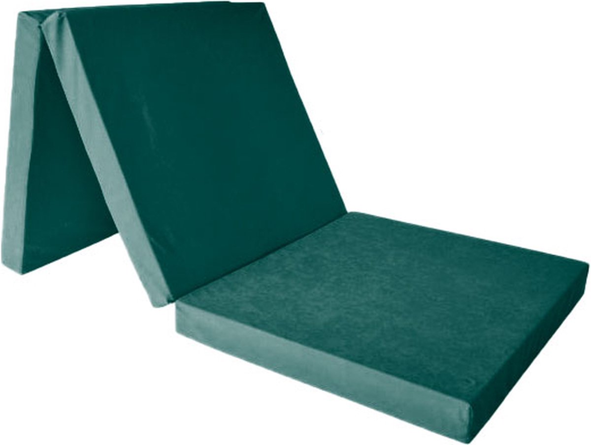 Logeermatras - extra dik - 195 x 80 x 15 cm - groen