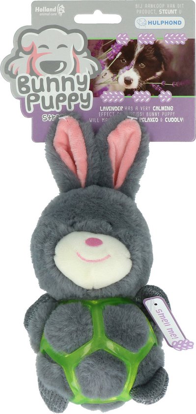 Bunny Puppy Strappy – Hondenknuffel – Kalmerend – Grijs – 8 x 14 x 7 cm