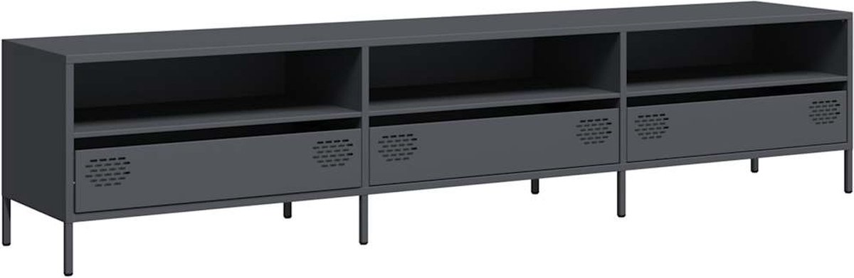 vidaXL - Tv-meubel - 202x39x43,5 - cm - koudgewalst - staal - antracietkleurig
