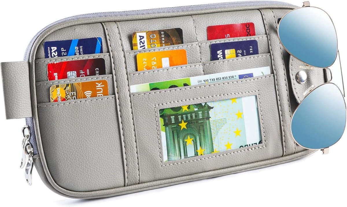 Zonneklep Organizer Grijs - Document Houder en Registratie - Auto Interieur Accessoires auto accessoires
