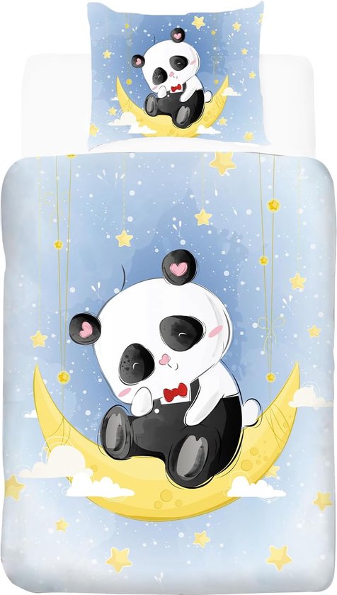 Bleu Câlin Caradou Parure de Lit Enfant ISS PANDA, 3 Pièces sans