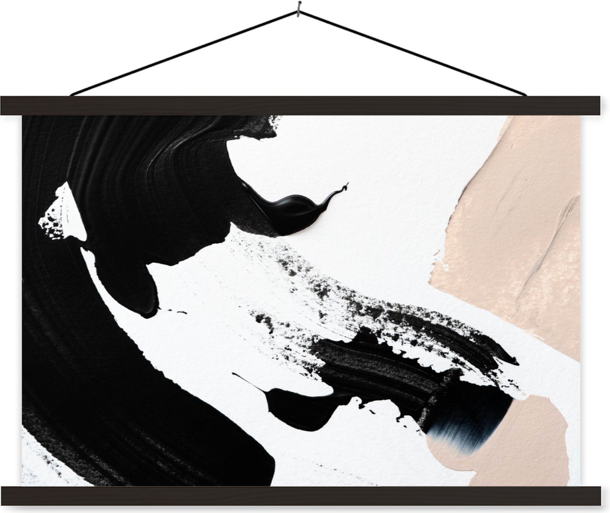 Posterhanger incl. Poster 150x100 cm - Schoolplaat - Verf - Design - Abstract - Textielpos