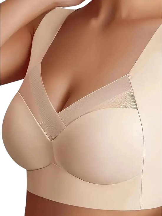 Soutien BH Bovista sans armatures - Sans Bracelets - Soutiens-gorge -gorge Push -up - Soutien-gorge Comfort - Confortable - Solide - Yoga - Kaki - Taille S