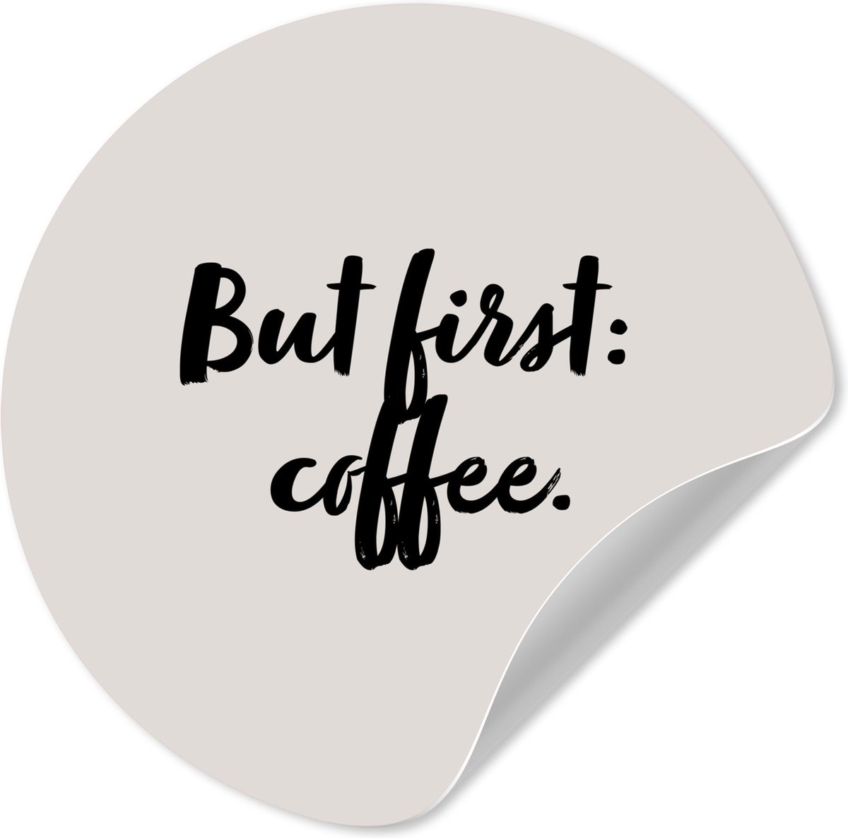 WallCircle® - Behangcirkel 120x120 cm - Muurstickers Inductie beschermer - Koffie - Spreuk