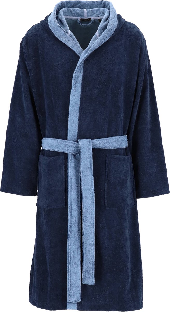 Schiesser Heren Badmantel - Donker blauw - Maat M