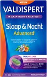 Valdispert Slaap & Nacht Advanced verpakking met de tekst "Helpt sneller in slaap te vallen" en "DUAL-RELEASE".