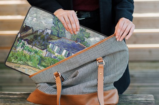 Housse ordinateur 15 pouces 38x29 cm - Vincent van Gogh 2 - Housse Macbook & Laptop House à Auvers - Peinture de Vincent van Gogh - Housse ordinateur portable avec photo