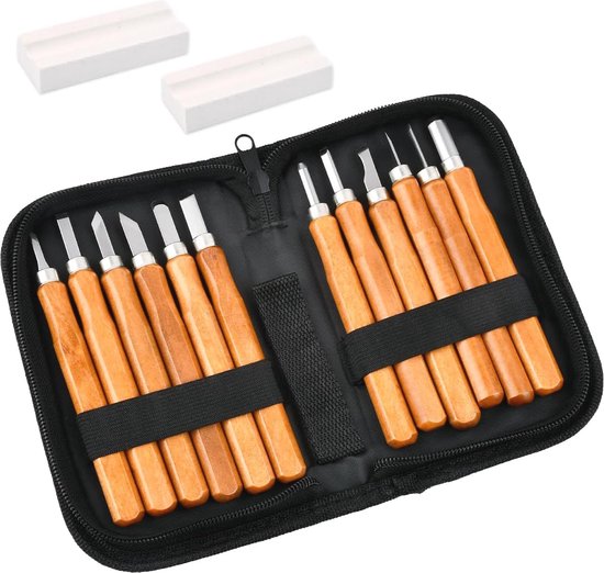 Houtsnijgereedschapsset voor beginners en professionals, met