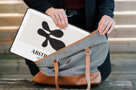 Housse pour ordinateur portable 13 pouces - Zwart - Beige - Abstrait - Housse pour ordinateur portable