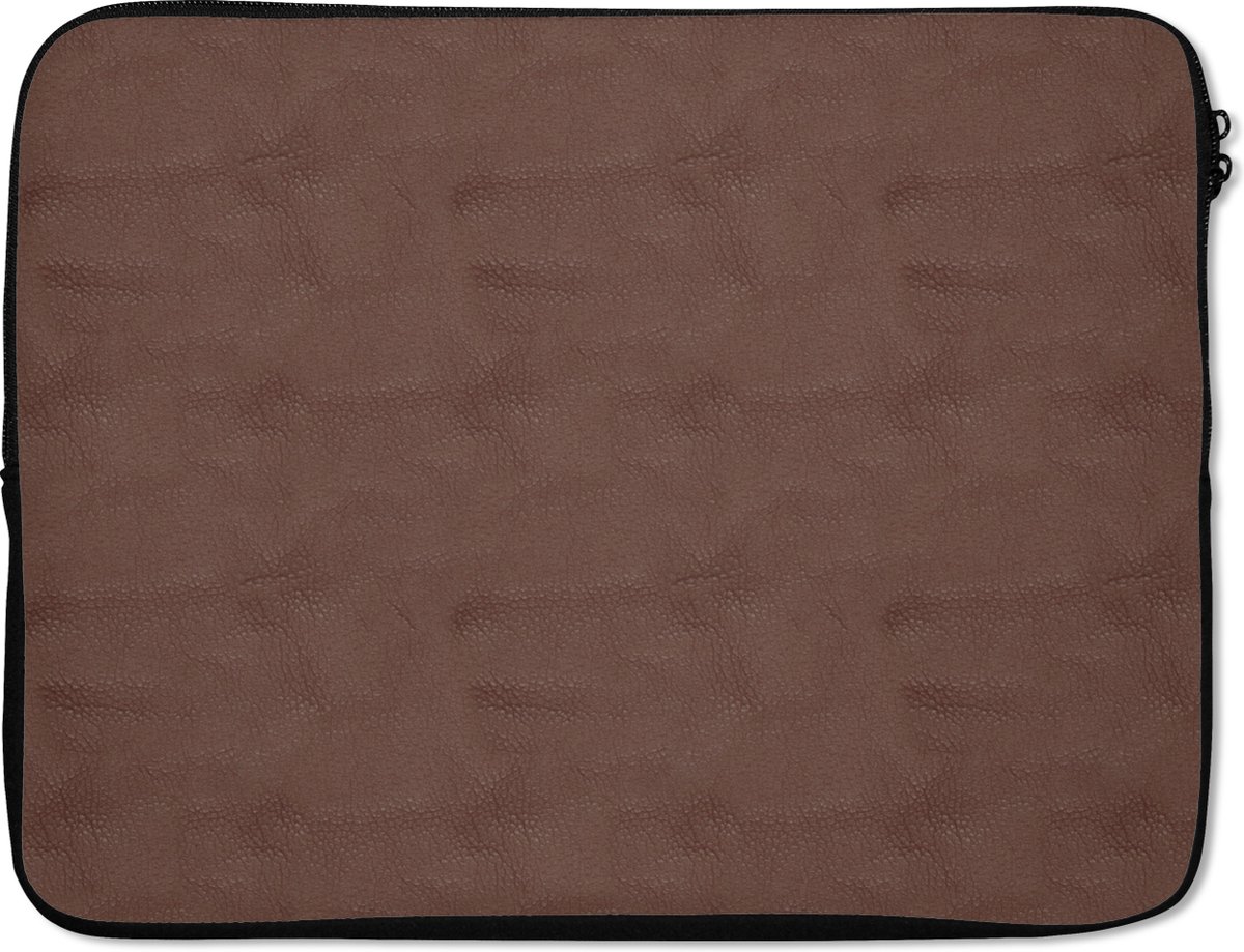 Laptophoes 17 inch - Inductie beschermer - Leer - Structuur - Dierenhuid - Laptop sleeve - Binnenmaat 41x28 cm - Zwarte achterkant