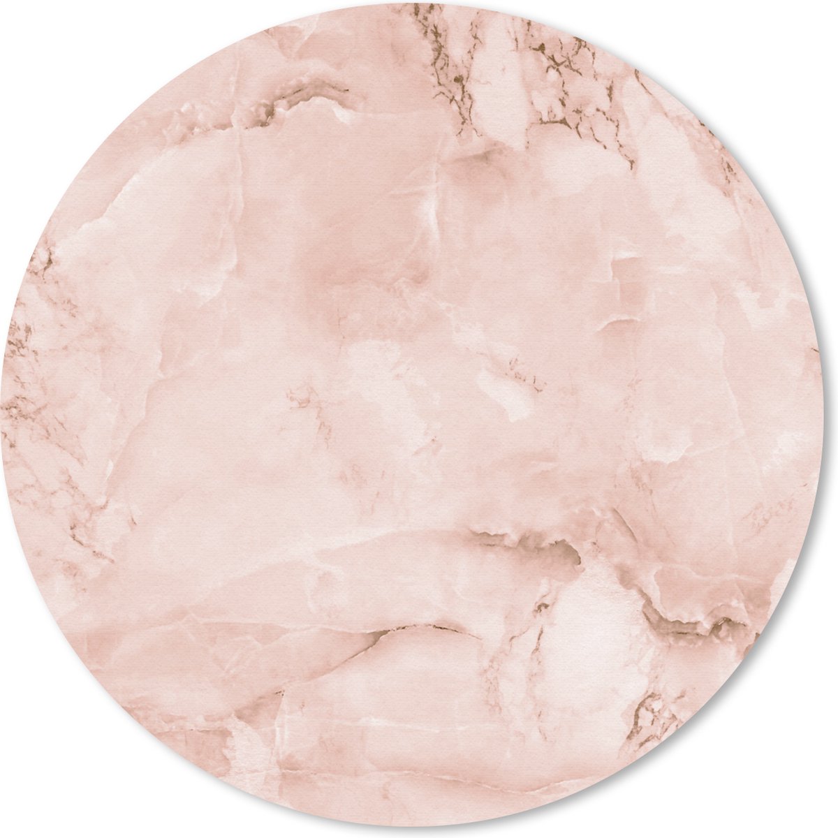 Muismat rond 40x40 cm - Mousepad Rosegold - Stenen - Marmer print - Structuur - Ronde muismatten