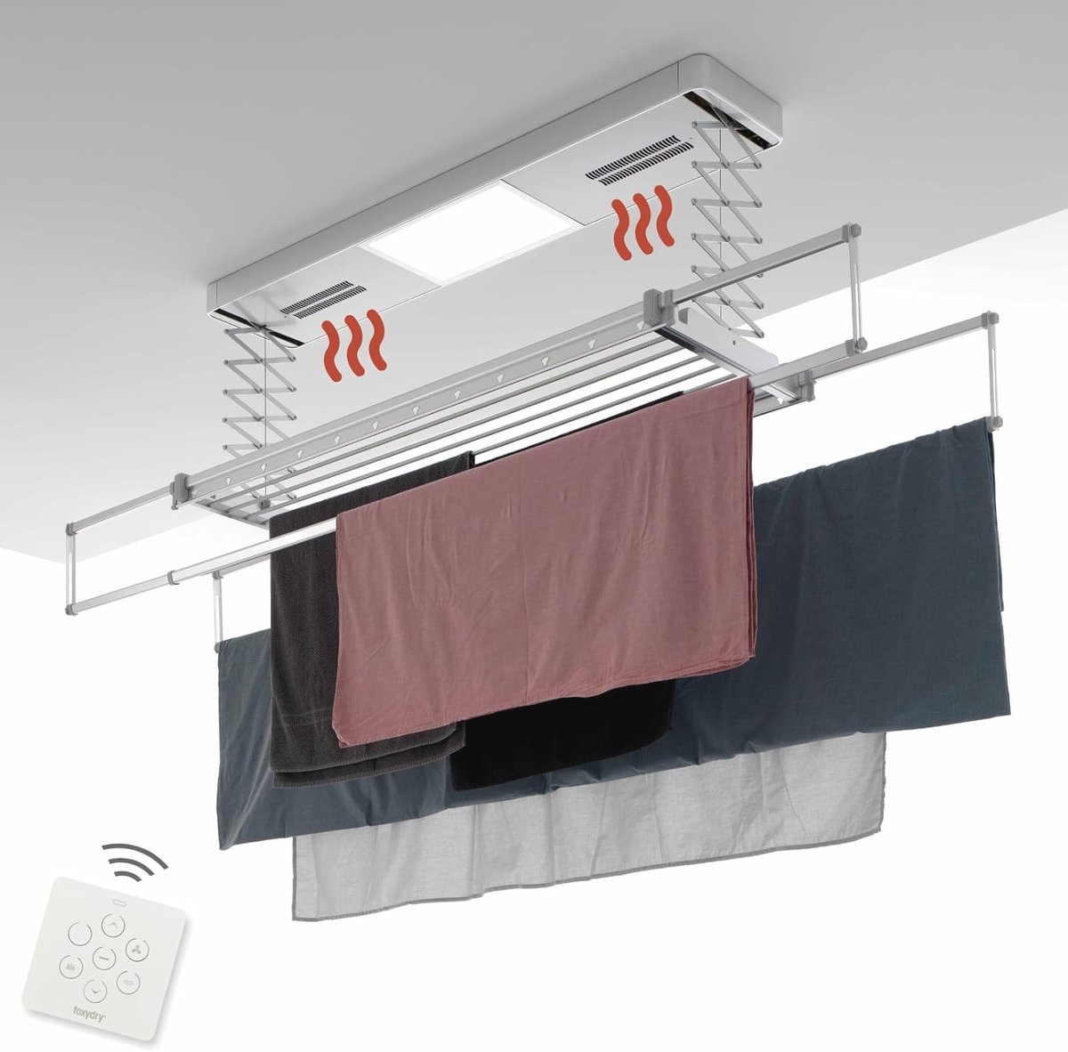 Goedkoopste Verwarmd Droogrek voor Plafondmontage met Afstandsbediening en Ventilatie