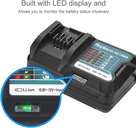 YANGZIDIANYUAN Caricatore per batteria al litio da 48V per E-Bike scooter elettrico DC1 foro 5,5 * 2,1mm connettore, alimentatore 54,6V 4a con ventola integrata, con indicatore della tensione di