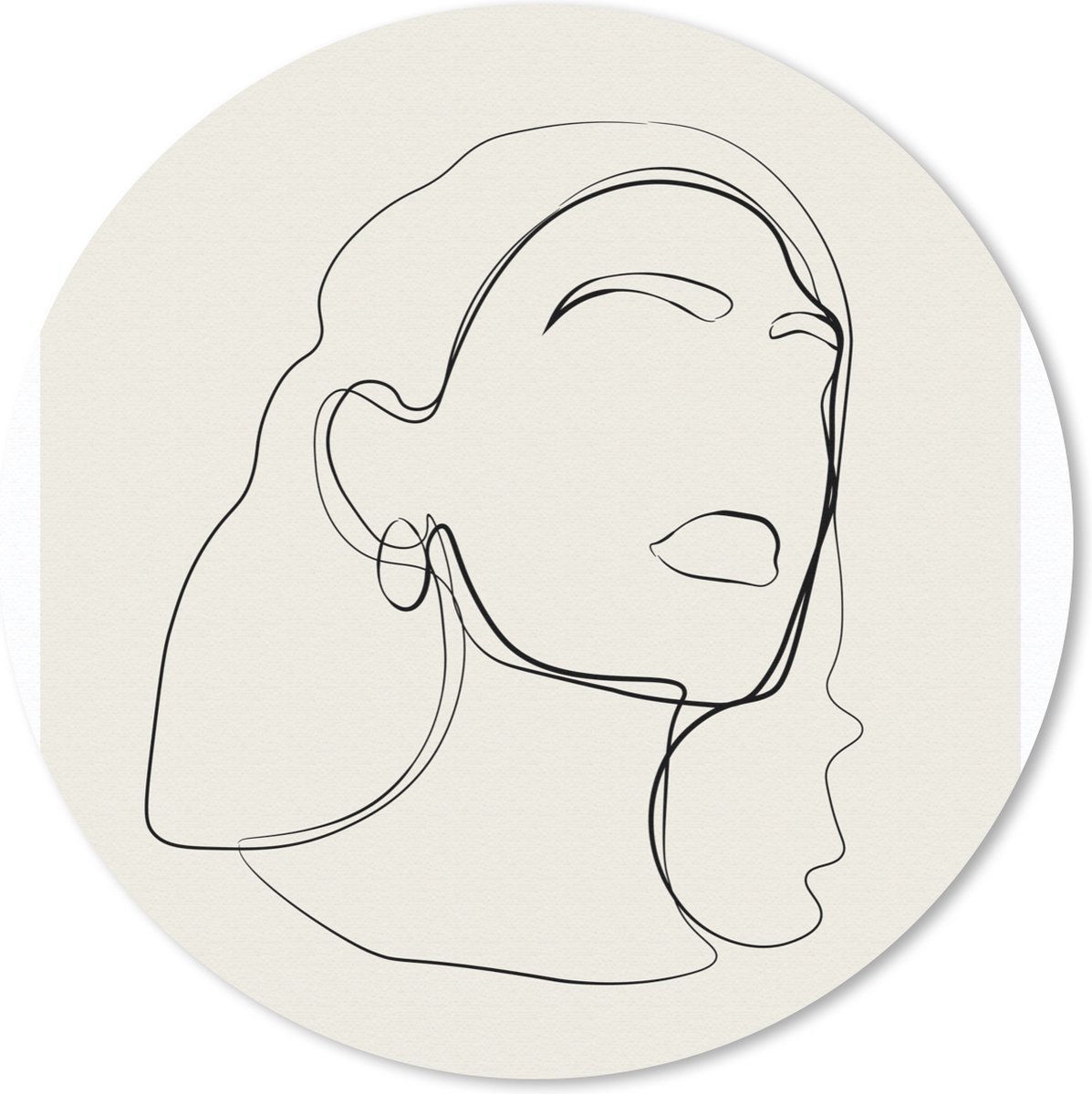 Muismat rond 20x20 cm - Mousepad Vrouwen - Line art - Tekst - Quotes - Ronde muismatten