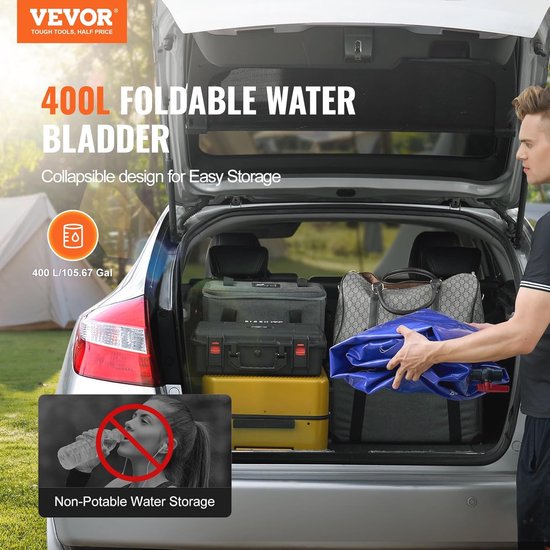 Opvouwbare Water Opslag Bladder 400L - Draagbare Water Tank voor Camping en Brandpreventie — afbeelding 5