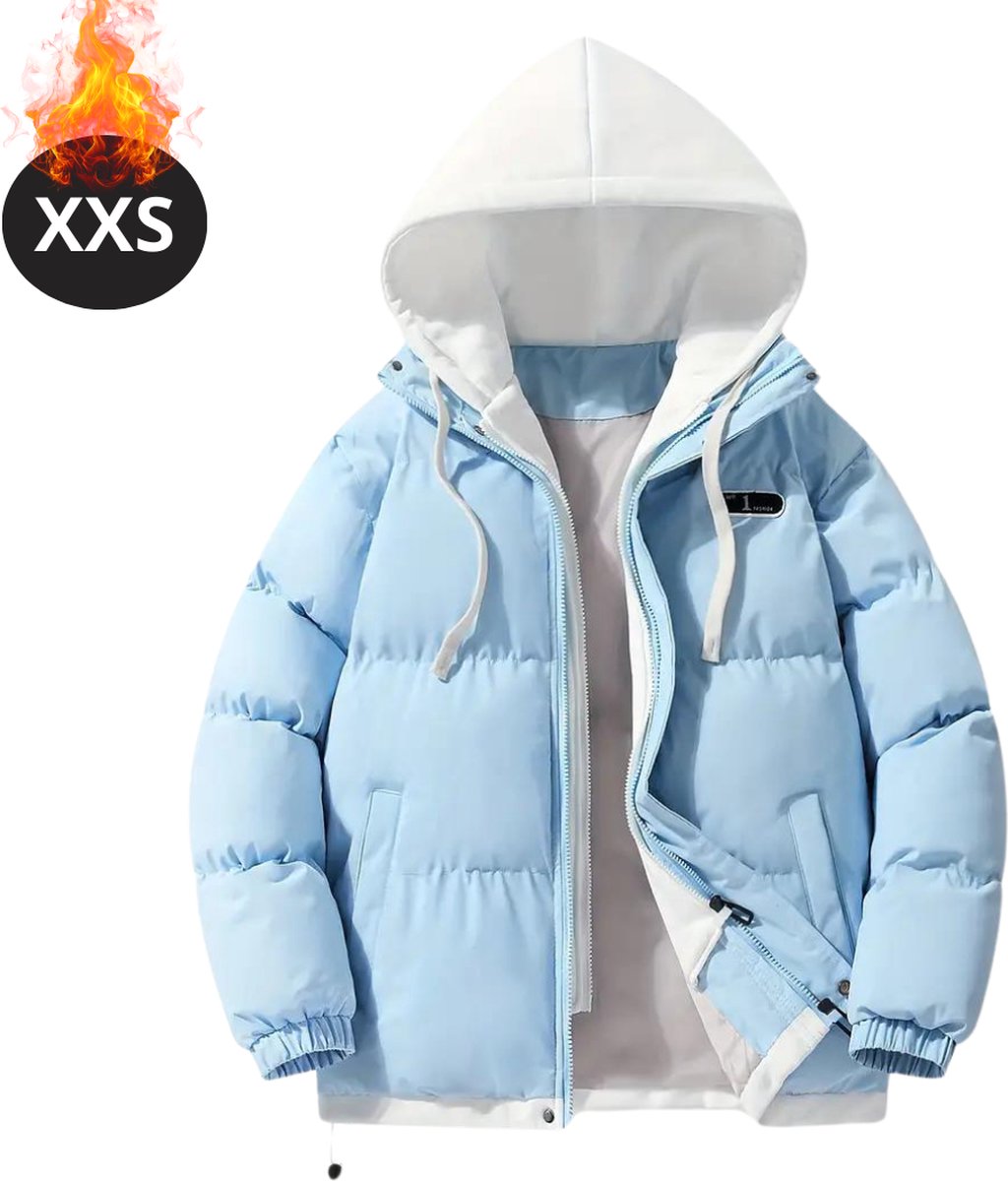 Livano Winterjas Parka Heren Winter Jas Volwassen Stijlvol Met Capuchon Gewatteerde Jas Blauw