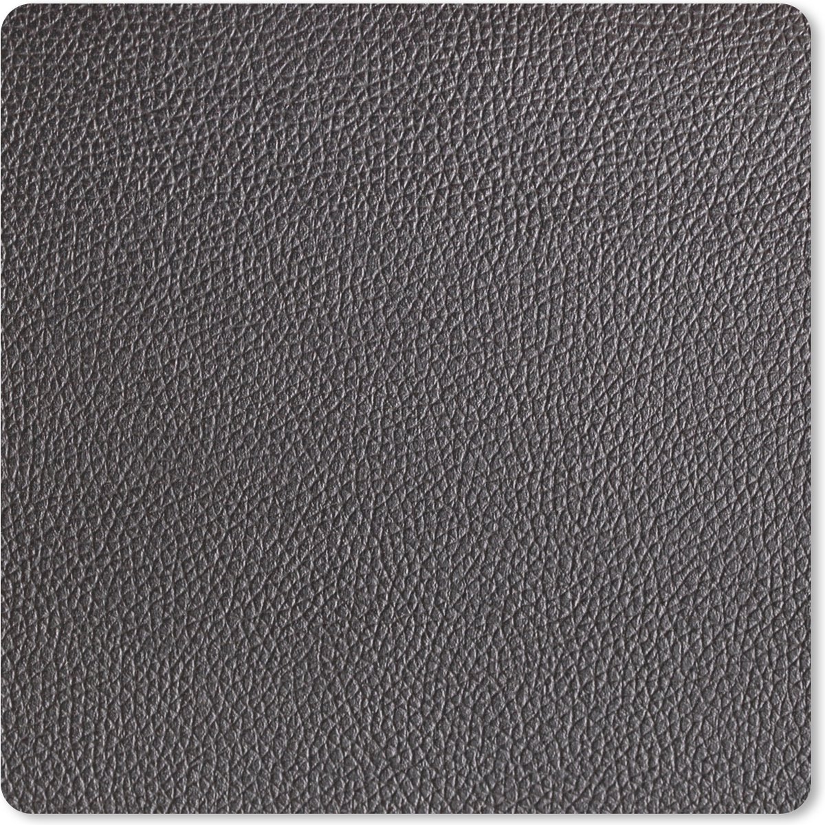 Muismat 20x20 cm - Mousepad Leer - Lederlook - Zwart - Licht - Muismatten