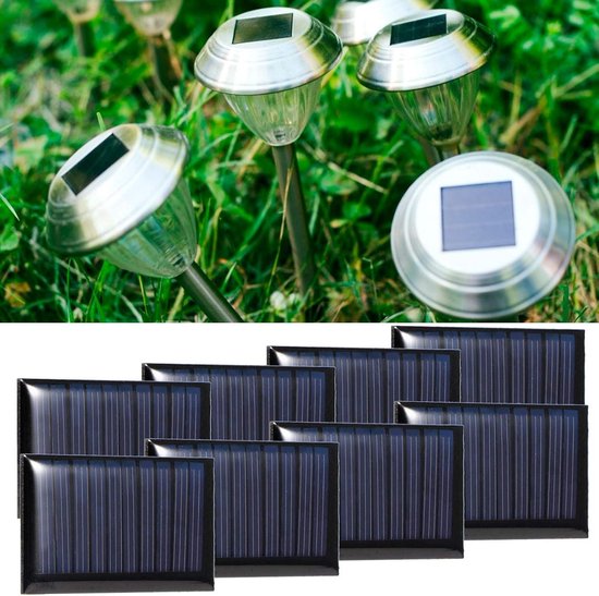 Produktbild von Mini-Solarpanel – 8 Stück, 5V / 30mA, 0,15W, Polykristallines Silizium, 5,3x3 Cm – Für DIY & Kleine Projekte