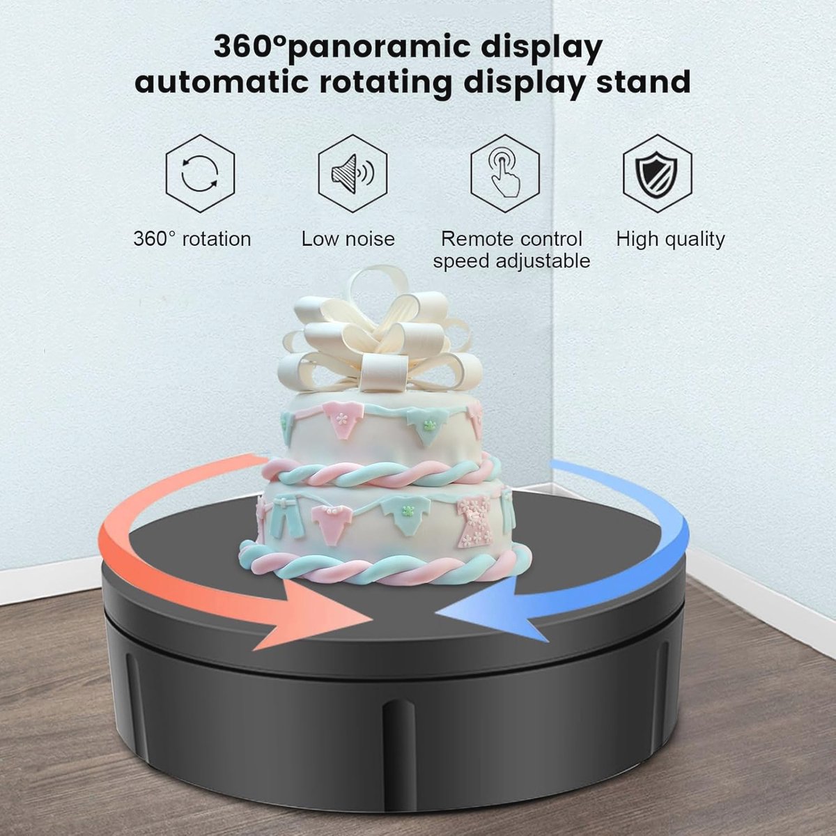 Gemotoriseerd draaiplateau, 360 graden gemotoriseerd draaiplateau, 45 cm afstandsbedieningsstandaard, voor fotografie, productpresentatie, films, verzameling