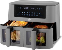 Equivera Dubbele Airfryer - Dubbele Mand - Dual Cook - Heteluchtfriteuse - Verschillende Programma's - Dual Zone - Mega