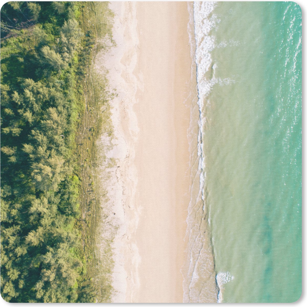 Muismat 20x20 cm - Mousepad Strand - Bomen - Water - Muismatten