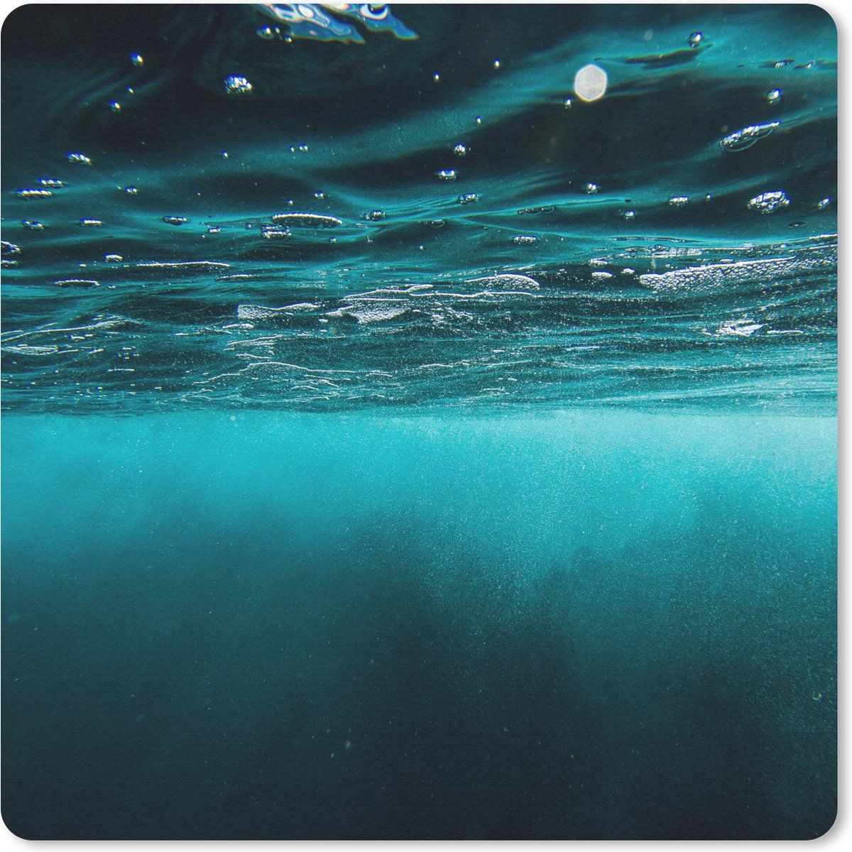 Muismat 30x30 cm - Mousepad Zee - Onderwater - Blauw - Muismatten