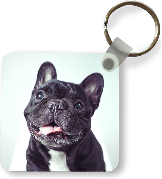 Sleutelhanger - Uitdeelcadeautjes - Franse Bulldog - Zwart - Stoel - Plastic