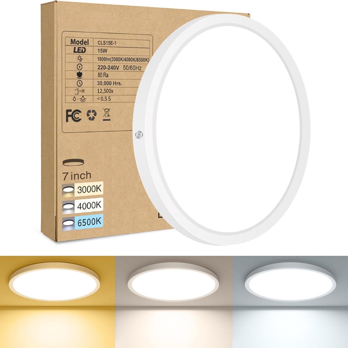 Equivera Plafonaire Lamp - Lamp - Plafond Lamp - Plafonnaire Lamp - Plafondlamp wit