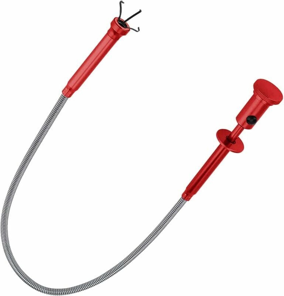 Goedkoopste Rood - magneet opraapgereedschap, flexibele grijper, magnetische lange veergreep, 4 klauwen met led-lampje, voor tuin, toilet thuis, klein gereedschap, rioolopraapgereedschap
