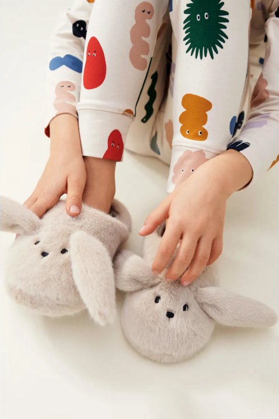 Liewood Aviaja Plush Rabbit Slippers - Mist