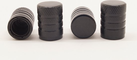Schrader (auto) ventiel - Zwart aluminium - kunststof kern - grip