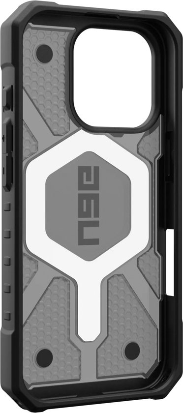 Urban Armor Gear Pathfinder Transparent pour Apple iPhone 16 Pro | Cas de couverture arrière | Gros boutons | Cendre