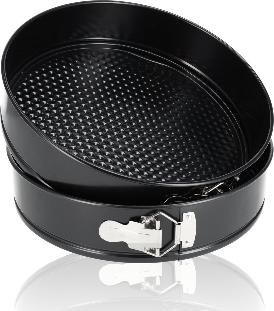 Springvorm Set van 2 - 28 cm Non-stick Lekvrije Cheesecake Bakvorm - Voor Taarten, Quiches, Mini Cheesecakes en Pizza - Antiaanbaklaag