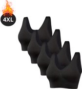 Livano BH -Gorge Sans Armatures - Sans Bracelets - Soutiens-gorge Push -up - Soutien-Gorge Comfort - Confortable - Solide - Femme - Plus Taille - Zwart - Taille 4XL