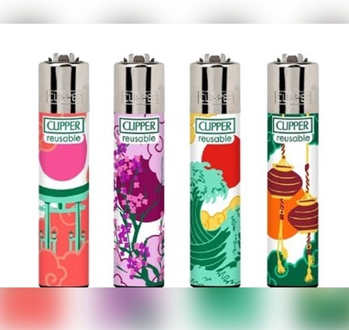Goedkoopste Clipper Aansteker - 48 stuks in display- Aansteker - Vuursteen -Hervulbaar - Design NIPPON