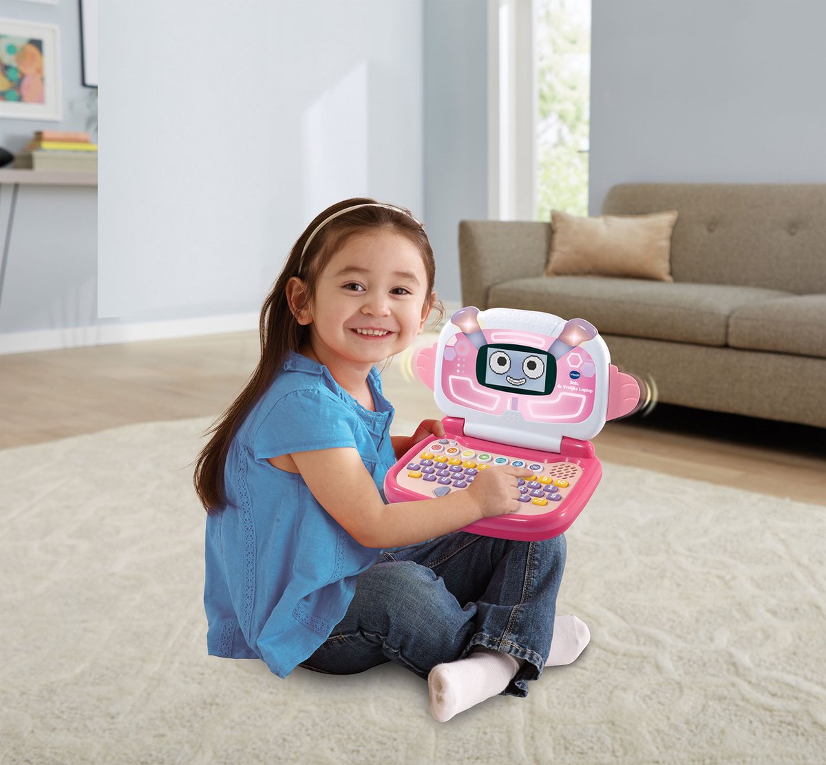 VTech Bob, de Vrolijke Laptop roze - Speelgoed Computer - Maak Kennis met Letters, Cijfers en Tellen - 3 tot 7 Jaar — afbeelding 2