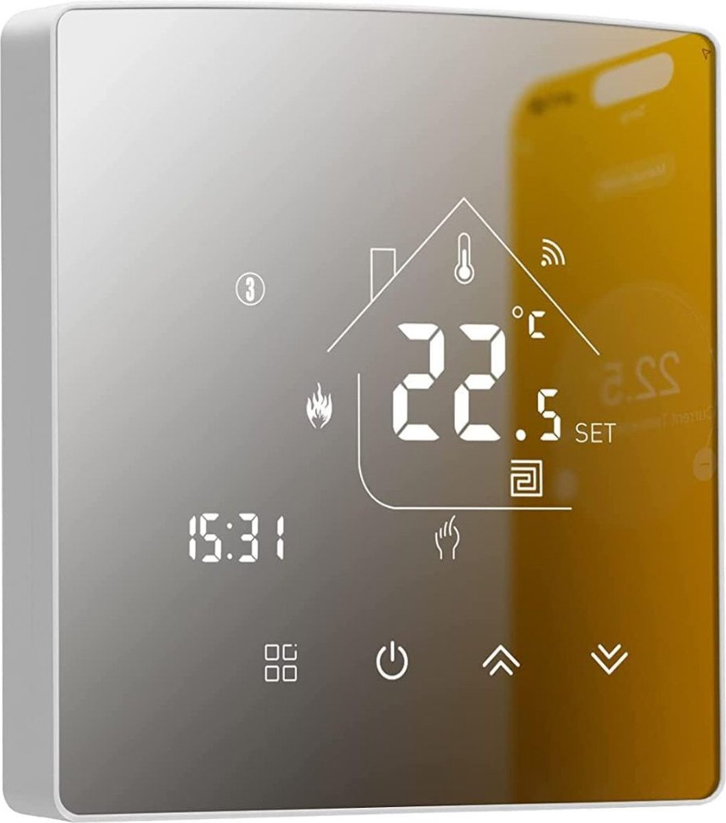 MKSS® Thermostaat voor cv - Draadloos met Wifi - Met App - Wit