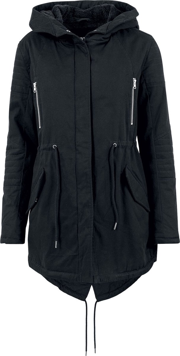 Urban Classics Sherpa Lined Cotton Parka Dames Winterjas – 5XL Zwart