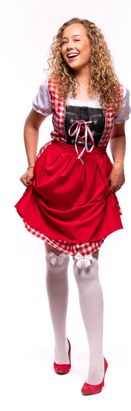 Samex-Oktoberfest Women- Premium Dirndl-Rouge-Pour les fêtes et le carnaval-Taille S- Bas inclus