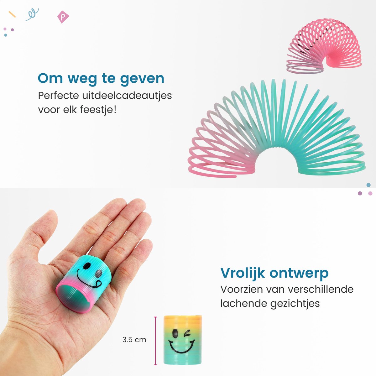Partizzle 30x Traploper Klein Speelgoed Pakket - Trapveer Uitdeelcadeautjes - Slinky Grabbelton Traktatie Cadeautjes - Sensorisch / Fidget Toys - Voor Kinderen & Peuters — afbeelding 4