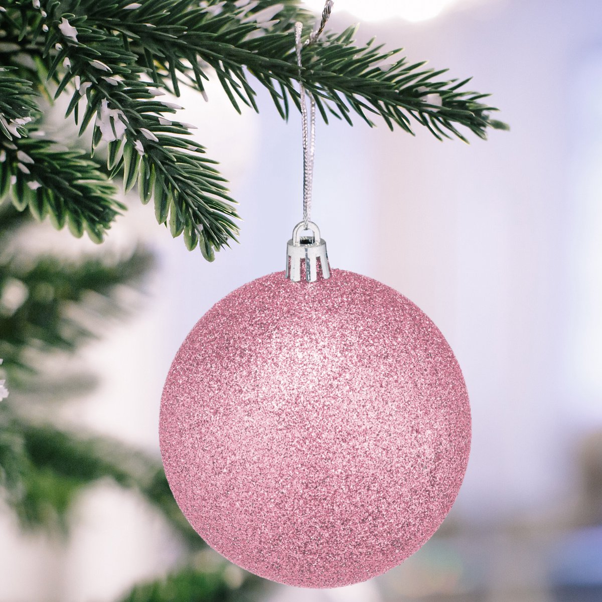kerstballen - set van 110 - met slinger - plastic - onbreekbaar - roze – foto 2